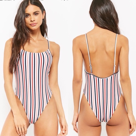 Forever 21 High Leg One Piece Swimsuit - Picture 1 of 3